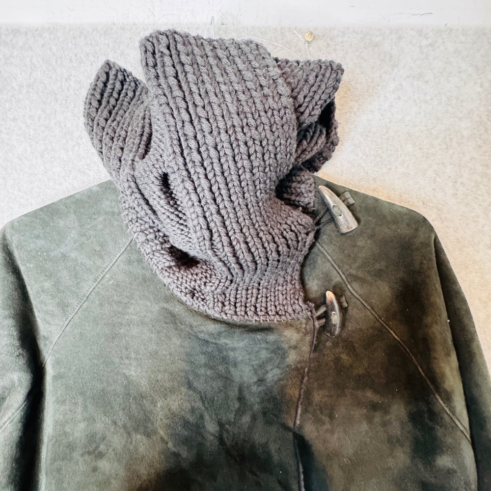 Nigel Preston & Knight Lambskin Shearling Knit Scarf Collar Designer Coat‎ Small - Picture 8 of 14